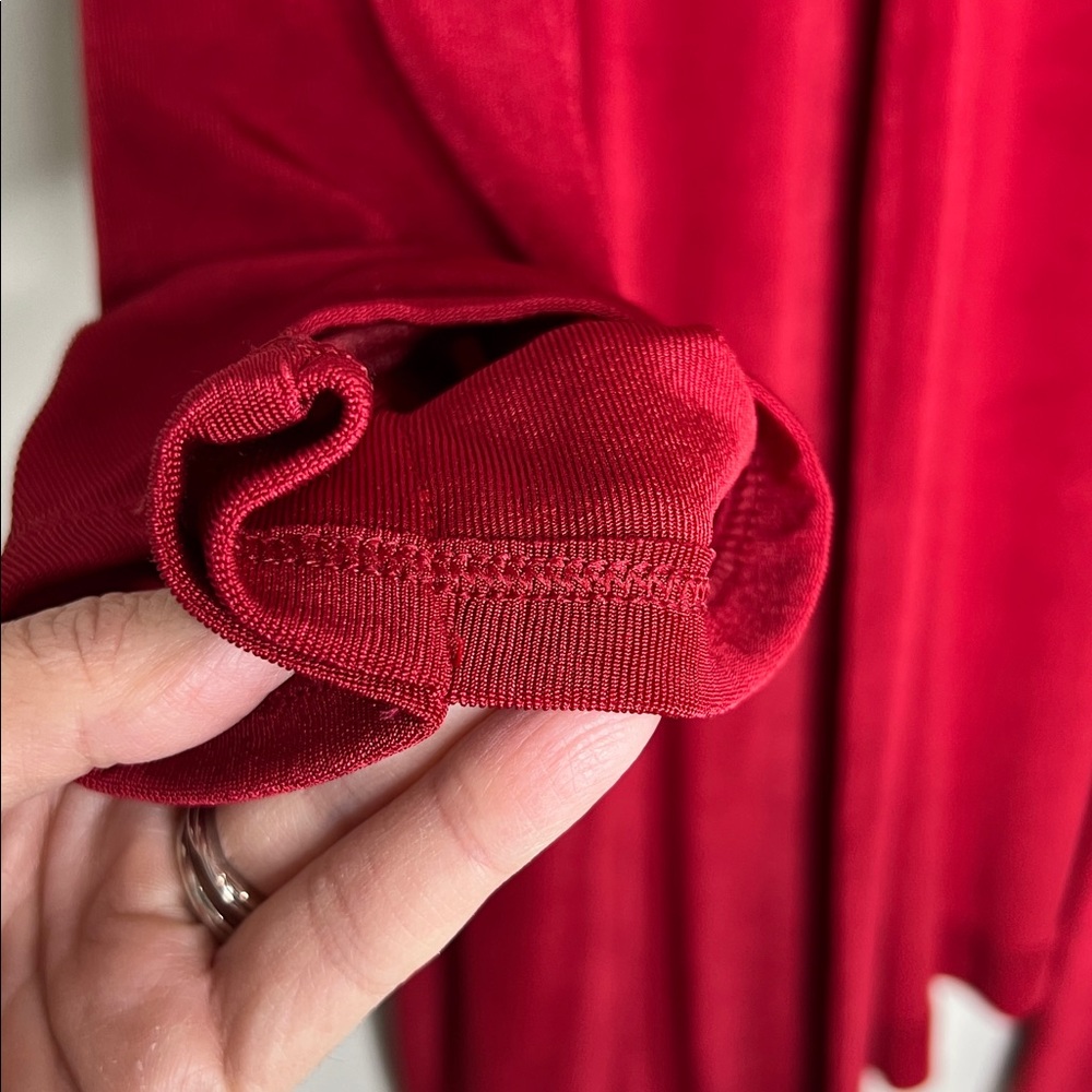 Chico's Travelers Red Open front Cardigan with Pockets size 2 - Picture 7 of 11